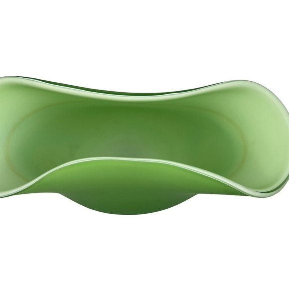 Vintage Pottery Barn Oblong Fan Vase Green Matte Finish Frosted Flaws - Picture 2 of 8